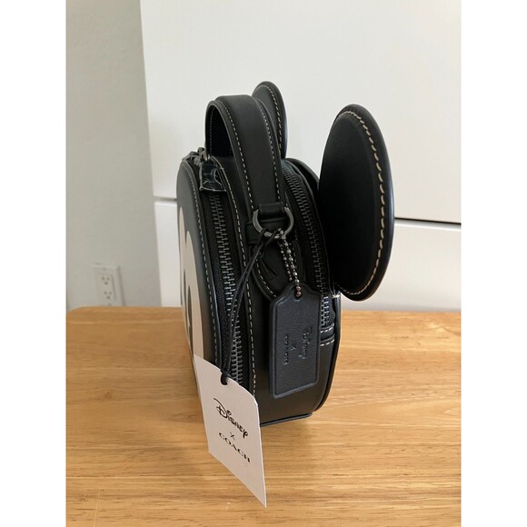 Coach X Disney Mickey Mouse Face Ear Pie Eye Leather Crossbody Bag Lightly Used - Picture 7 of 12